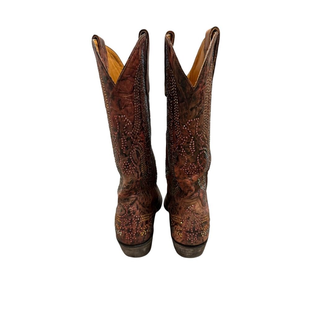 Size 8 Womens Old Gringo Eagle Swarovski Crystals Snip Toe‎ Cowboy Cowgirl Boots - Picture 6 of 16